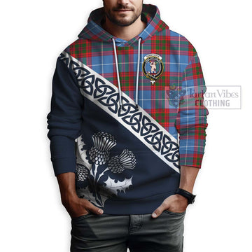 Pennycook Tartan Hoodie Featuring Thistle and Scotland Map - Tartan Vibes Clothing