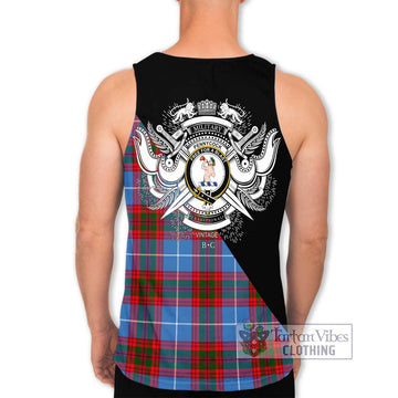 Pennycook Tartan Men's Tank Top with Family Crest and Military Logo Style - Tartan Vibes Clothing