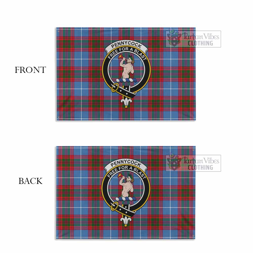 Tartan Vibes Clothing Pennycook Tartan House Flag with Family Crest