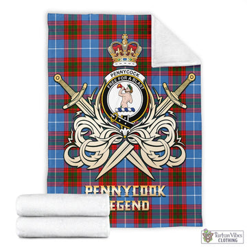 Pennycook Tartan Blanket with Clan Crest and the Golden Sword of Courageous Legacy