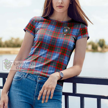 Pennycook Tartan Cotton T-Shirt with Family Crest Women's Shirt - Tartanvibesclothing Shop