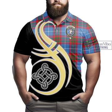 Pennycook Tartan Polo Shirt with Family Crest and Celtic Symbol Style - Tartan Vibes Clothing