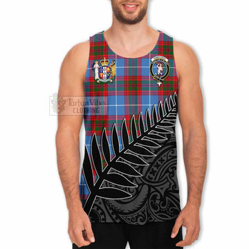 Pennycook Crest Tartan Men's Tank Top with New Zealand Silver Fern Half Style - Tartan Vibes Clothing