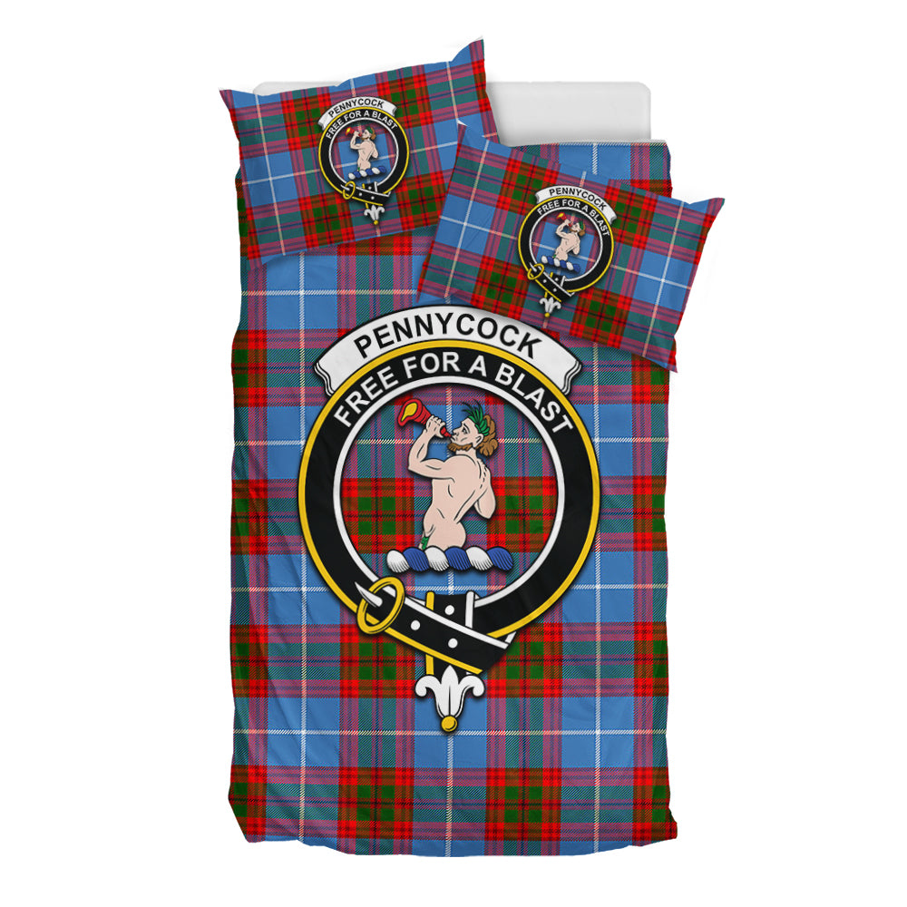 Pennycook Tartan Bedding Set with Family Crest - Tartan Vibes Clothing