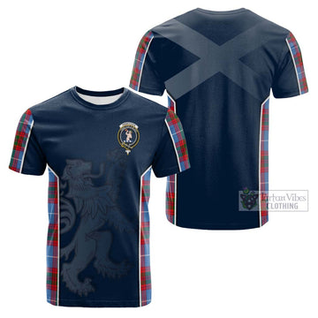 Tartan Vibes Clothing Pennycook Tartan Cotton T-shirt with Family Crest and Lion Rampant Vibes Sport Style