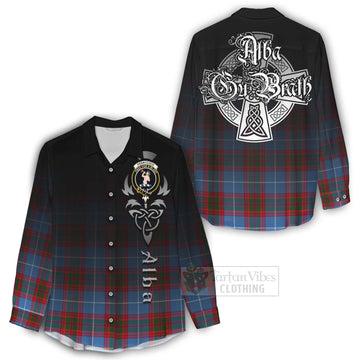 Pennycook Tartan Women's Casual Shirt Featuring Alba Gu Brath Family Crest Celtic Inspired - Tartan Vibes Clothing