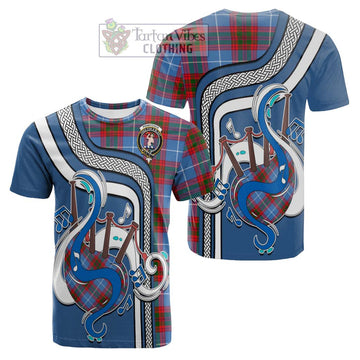 Tartan Vibes Clothing Pennycook Tartan Cotton T-shirt with Epic Bagpipe Style
