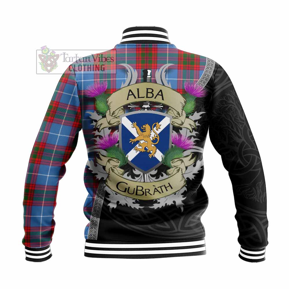 Pennycook Tartan Family Crest Baseball Jacket Lion Rampant Royal Thistle Shield Celtic Inspired - Tartan Vibes Clothing