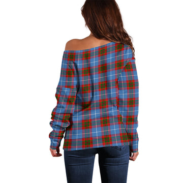 Pennycook Tartan Off Shoulder Women Sweater with Family Crest - Tartanvibesclothing