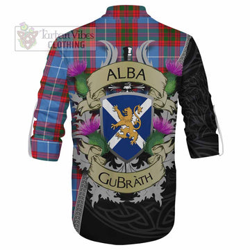 Pennycook Tartan Family Crest Ghillie Kilt Shirt Lion Rampant Royal Thistle Shield Celtic Inspired - Tartan Vibes Clothing