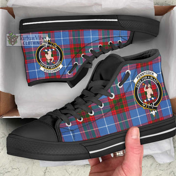 Pennycook Tartan High Top Shoes with Family Crest - Tartan Vibes Clothing