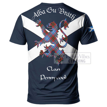 Tartan Vibes Clothing Pennycook Tartan Lion Rampant T-Shirt – Proudly Display Your Heritage with Alba Gu Brath and Clan Name