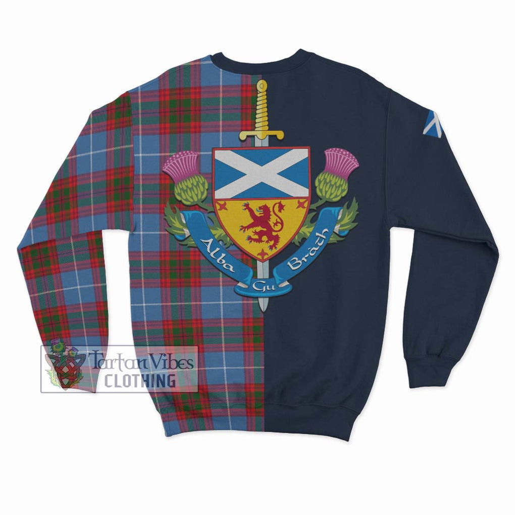 Pennycook Tartan Sweatshirt Alba with Scottish Lion Royal Arm Half Style - Tartan Vibes Clothing
