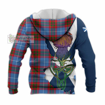Tartan Vibes Clothing Pennycook Tartan Family Crest Knitted Hoodie Scottish Thistle Celtic Inspired