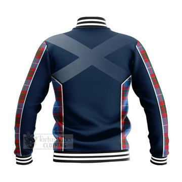 Tartan Vibes Clothing Pennycook Tartan Baseball Jacket with Family Crest and Scottish Thistle Vibes Sport Style