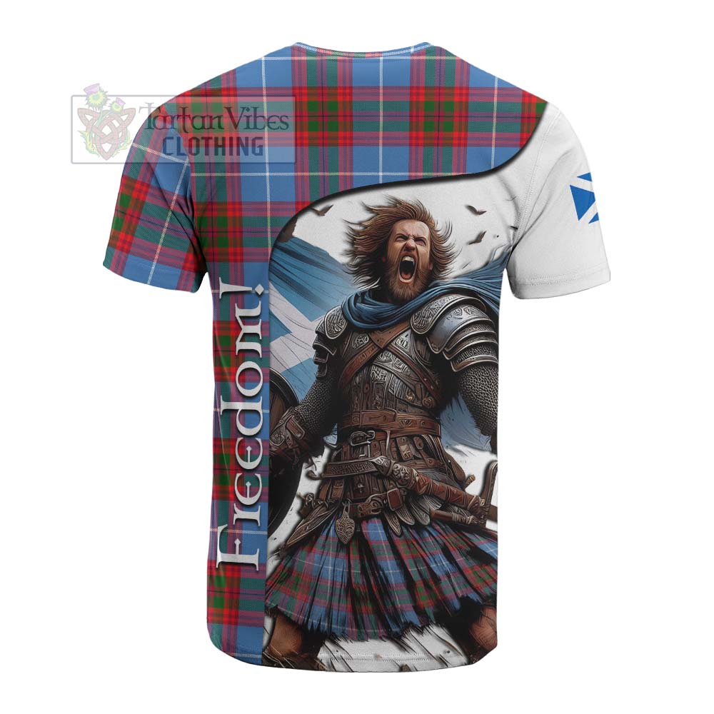 Tartan Vibes Clothing Pennycook Crest Tartan Cotton T-shirt Inspired by the Freedom of Scottish Warrior
