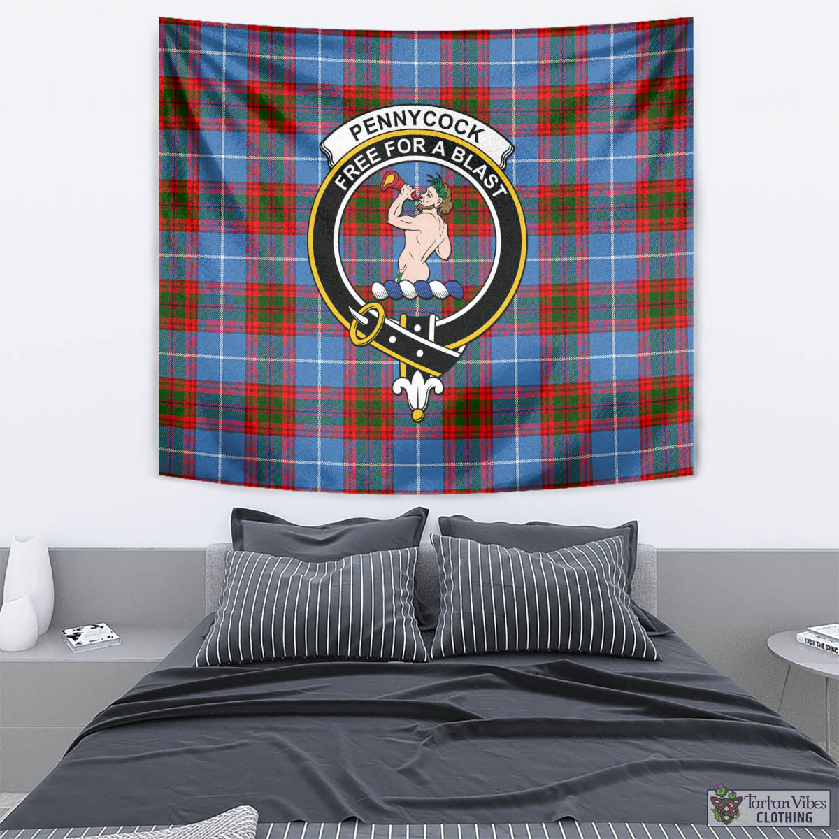 Pennycook Tartan Tapestry Wall Hanging and Home Decor for Room with Family Crest - Tartan Vibes Clothing