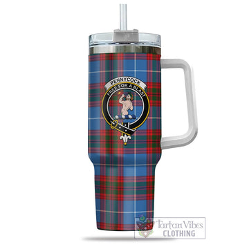 Pennycook Tartan Tumbler with Handle with Family Crest - Tartan Vibes Clothing