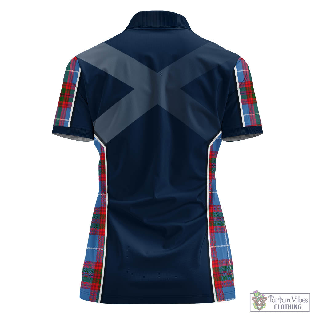 Tartan Vibes Clothing Pennycook Tartan Women's Polo Shirt with Family Crest and Lion Rampant Vibes Sport Style