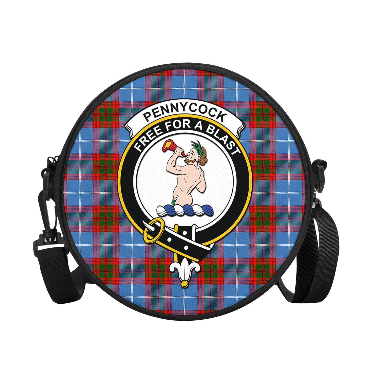 Pennycook Tartan Round Satchel Bags with Family Crest - Tartan Vibes Clothing