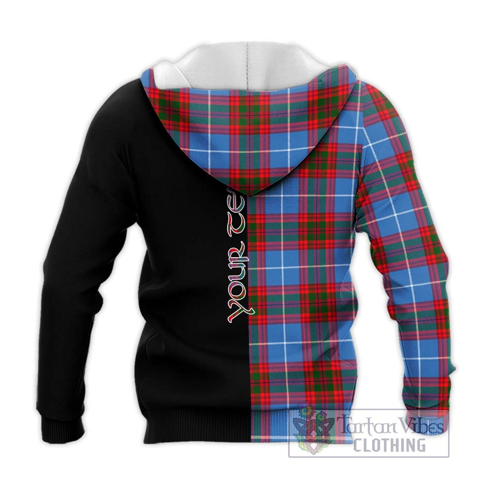 Pennycook Tartan Knitted Hoodie with Family Crest and Half Of Me Style - Tartanvibesclothing Shop