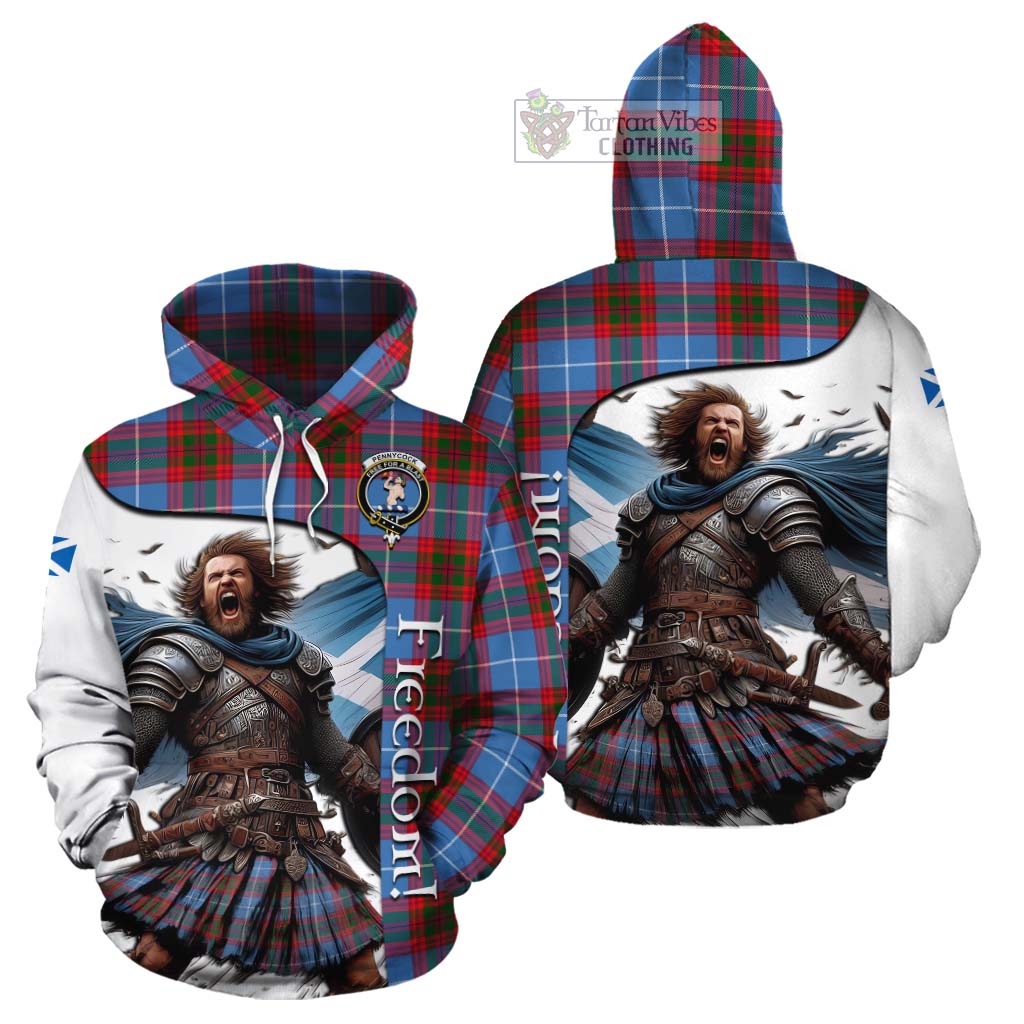 Tartan Vibes Clothing Pennycook Crest Tartan Cotton Hoodie Inspired by the Freedom of Scottish Warrior
