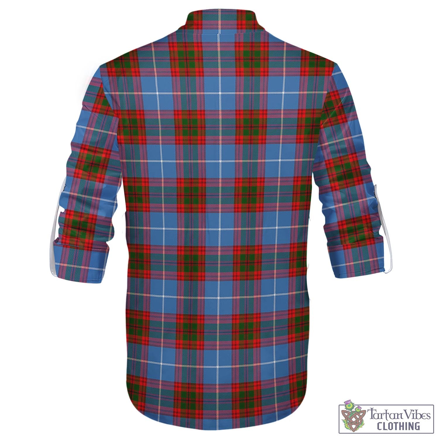Tartan Vibes Clothing Pennycook Tartan Men's Scottish Traditional Jacobite Ghillie Kilt Shirt
