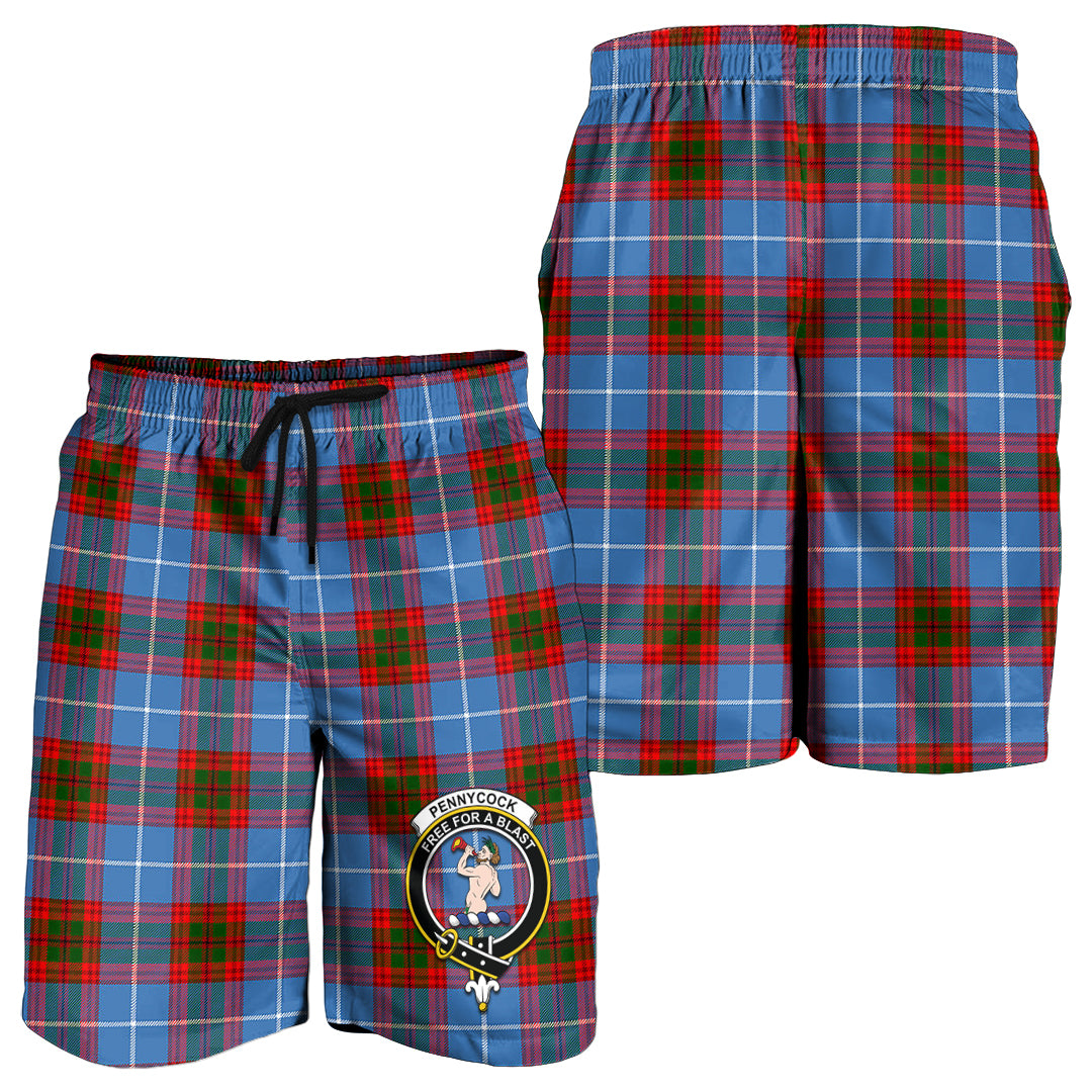 Pennycook Tartan Mens Shorts with Family Crest - Tartan Vibes Clothing