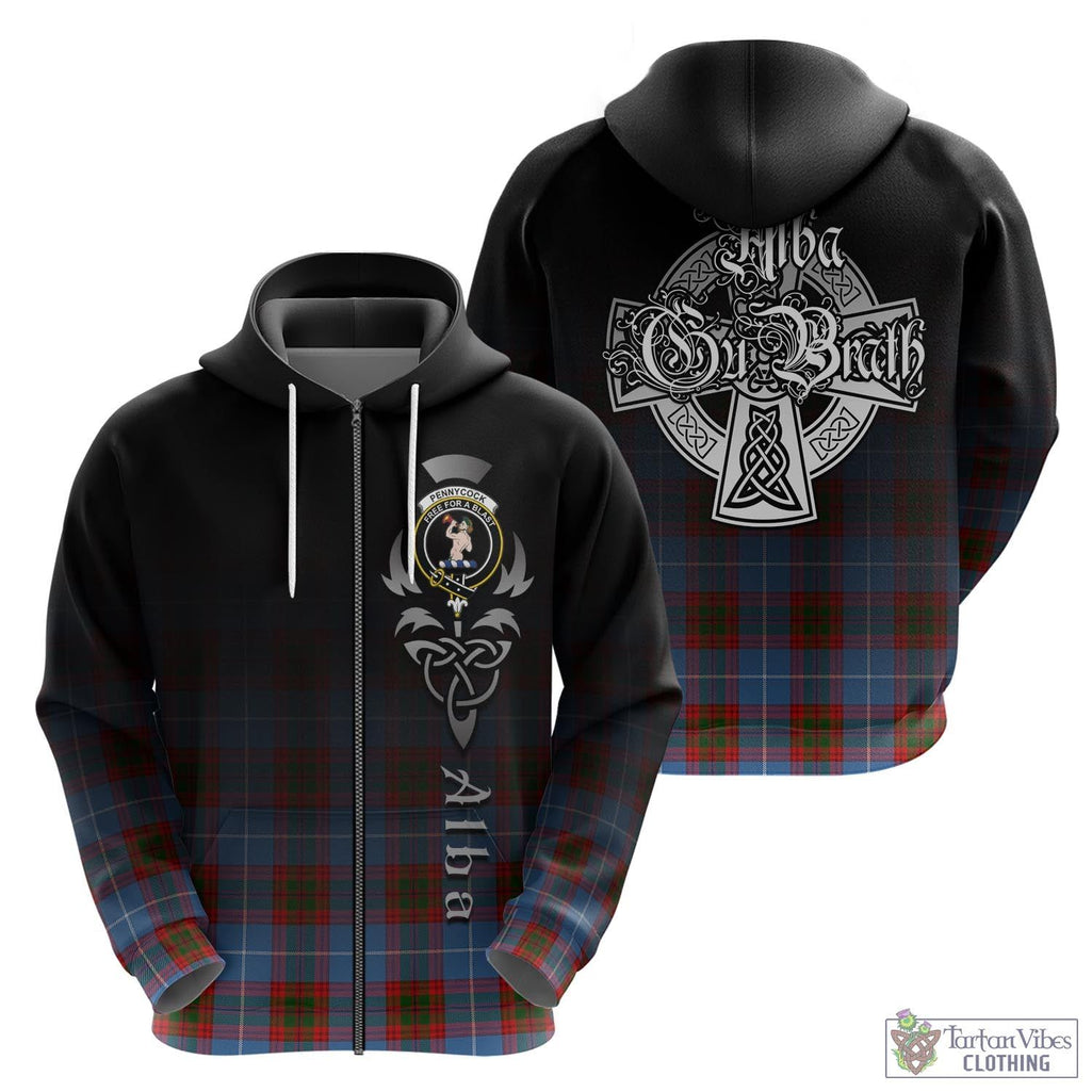 Pennycook Tartan Hoodie Featuring Alba Gu Brath Family Crest Celtic Inspired - Tartan Vibes Clothing