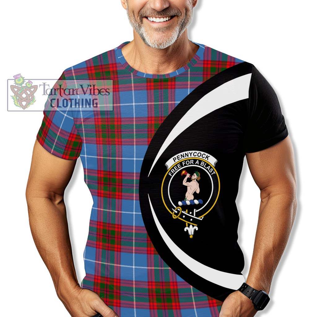 Tartan Vibes Clothing Pennycook Tartan T-Shirt with Family Crest Circle Style