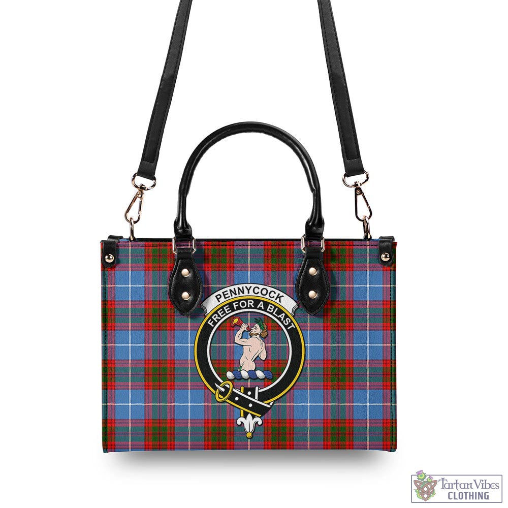 Pennycook Tartan Luxury Leather Handbags with Family Crest - Tartan Vibes Clothing