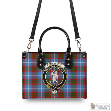 Pennycook Tartan Luxury Leather Handbags with Family Crest - Tartan Vibes Clothing