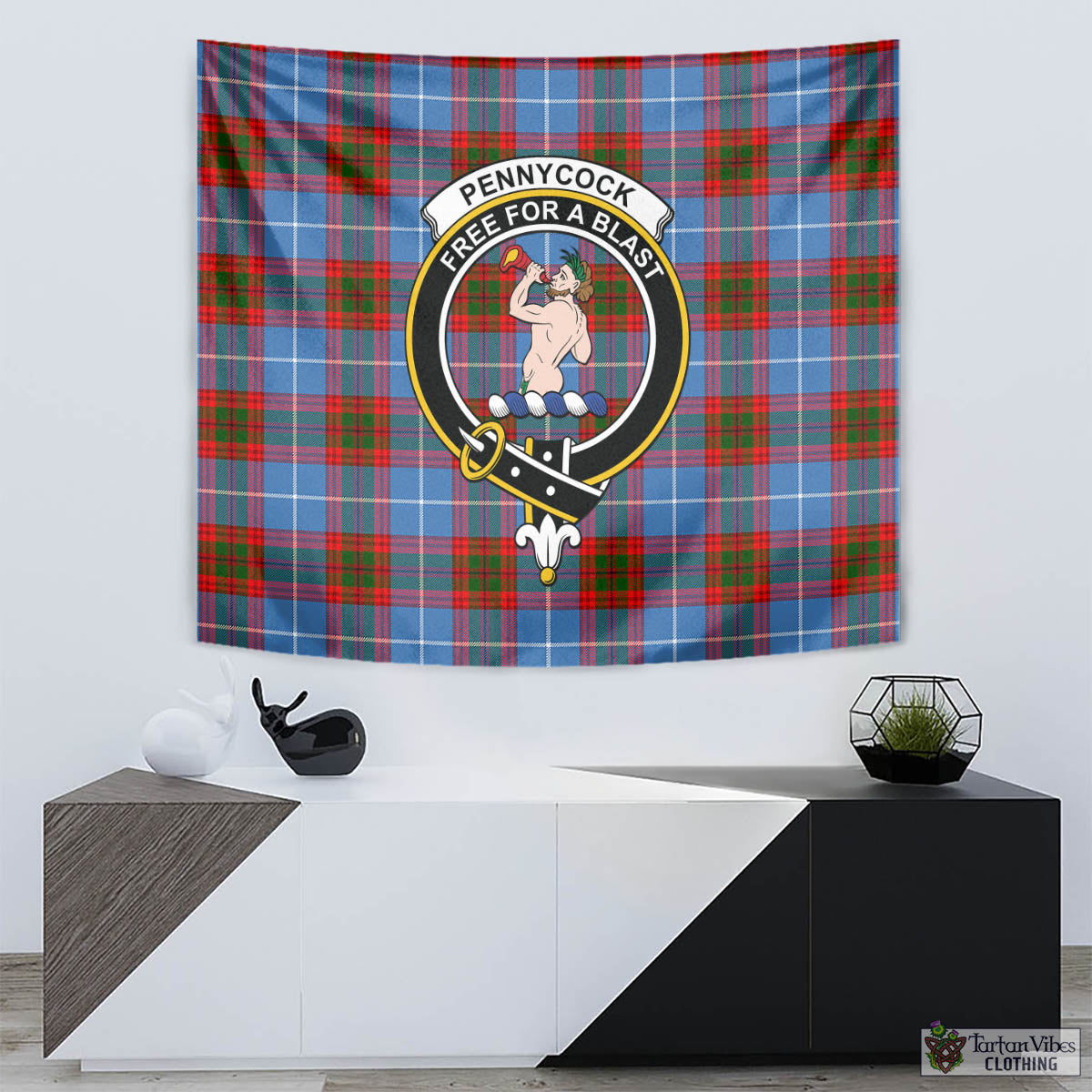 Pennycook Tartan Tapestry Wall Hanging and Home Decor for Room with Family Crest - Tartan Vibes Clothing