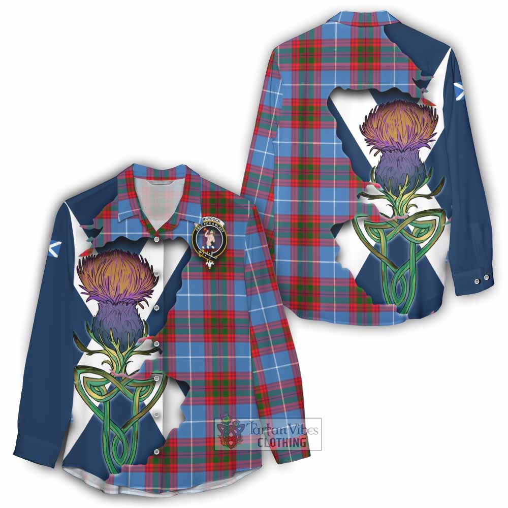 Pennycook Tartan Family Crest Women's Casual Shirt Scottish Thistle Celtic Inspired - Tartan Vibes Clothing