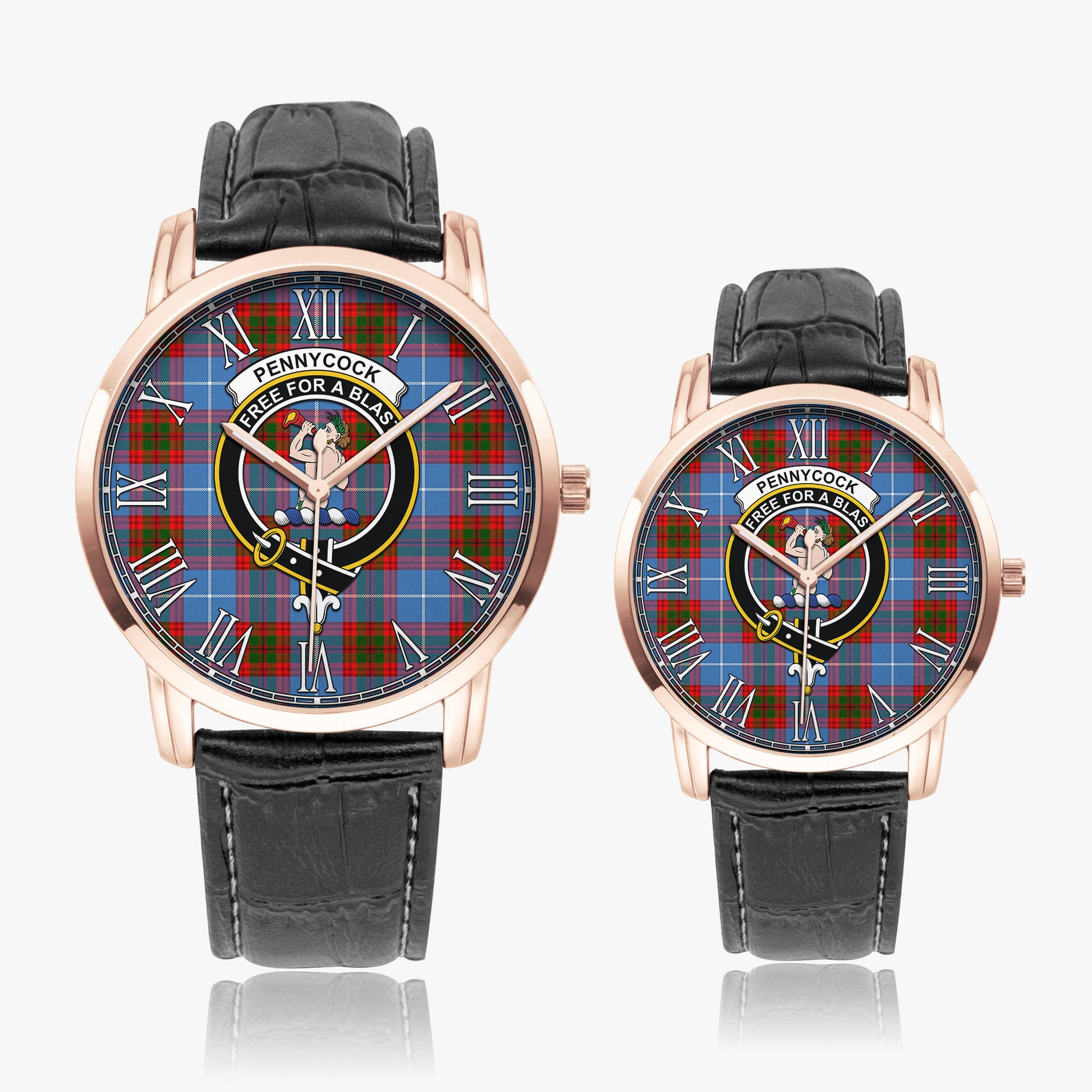 Pennycook Tartan Family Crest Leather Strap Quartz Watch - Tartan Vibes Clothing