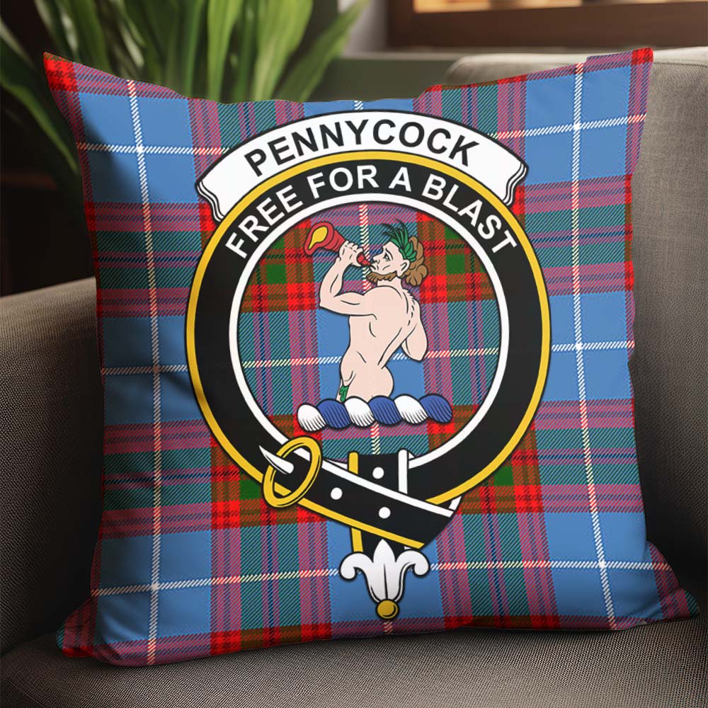 Pennycook Tartan Pillow Cover with Family Crest - Tartan Vibes Clothing