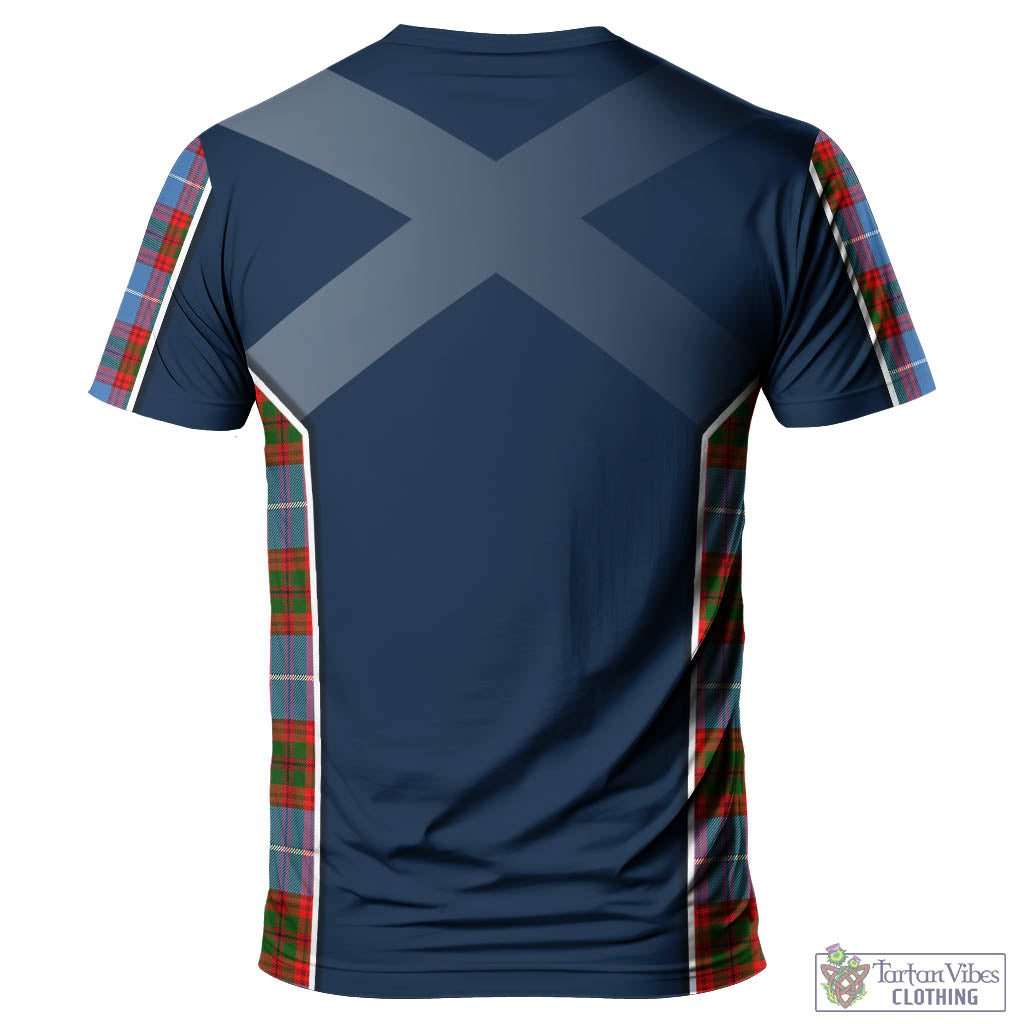 Tartan Vibes Clothing Pennycook Tartan T-Shirt with Family Crest and Scottish Thistle Vibes Sport Style