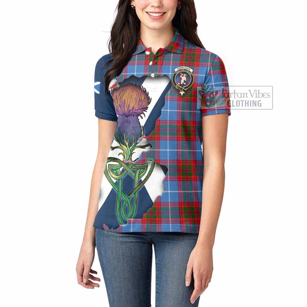 Pennycook Tartan Family Crest Women's Polo Shirt Scottish Thistle Celtic Inspired - Tartan Vibes Clothing