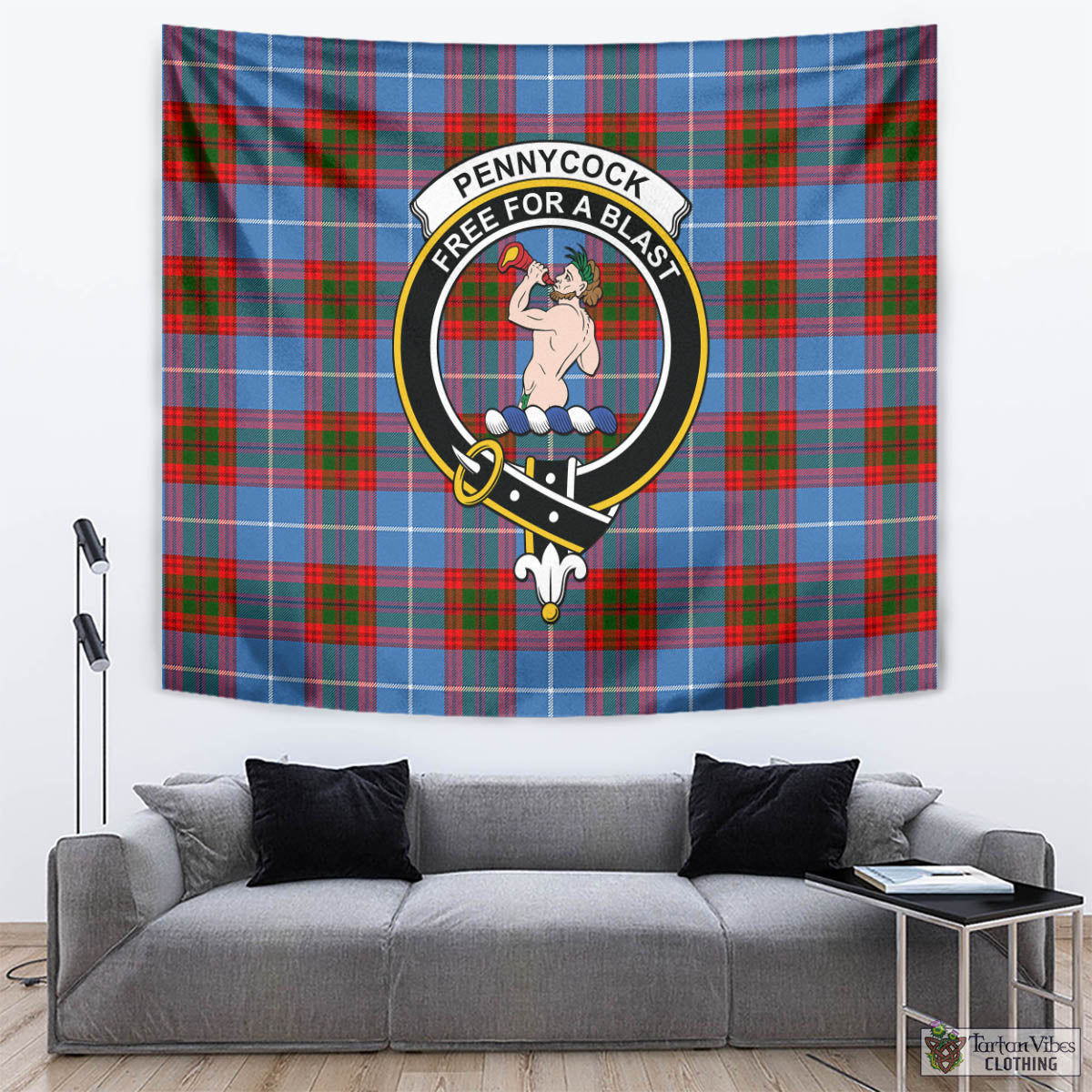 Pennycook Tartan Tapestry Wall Hanging and Home Decor for Room with Family Crest - Tartan Vibes Clothing