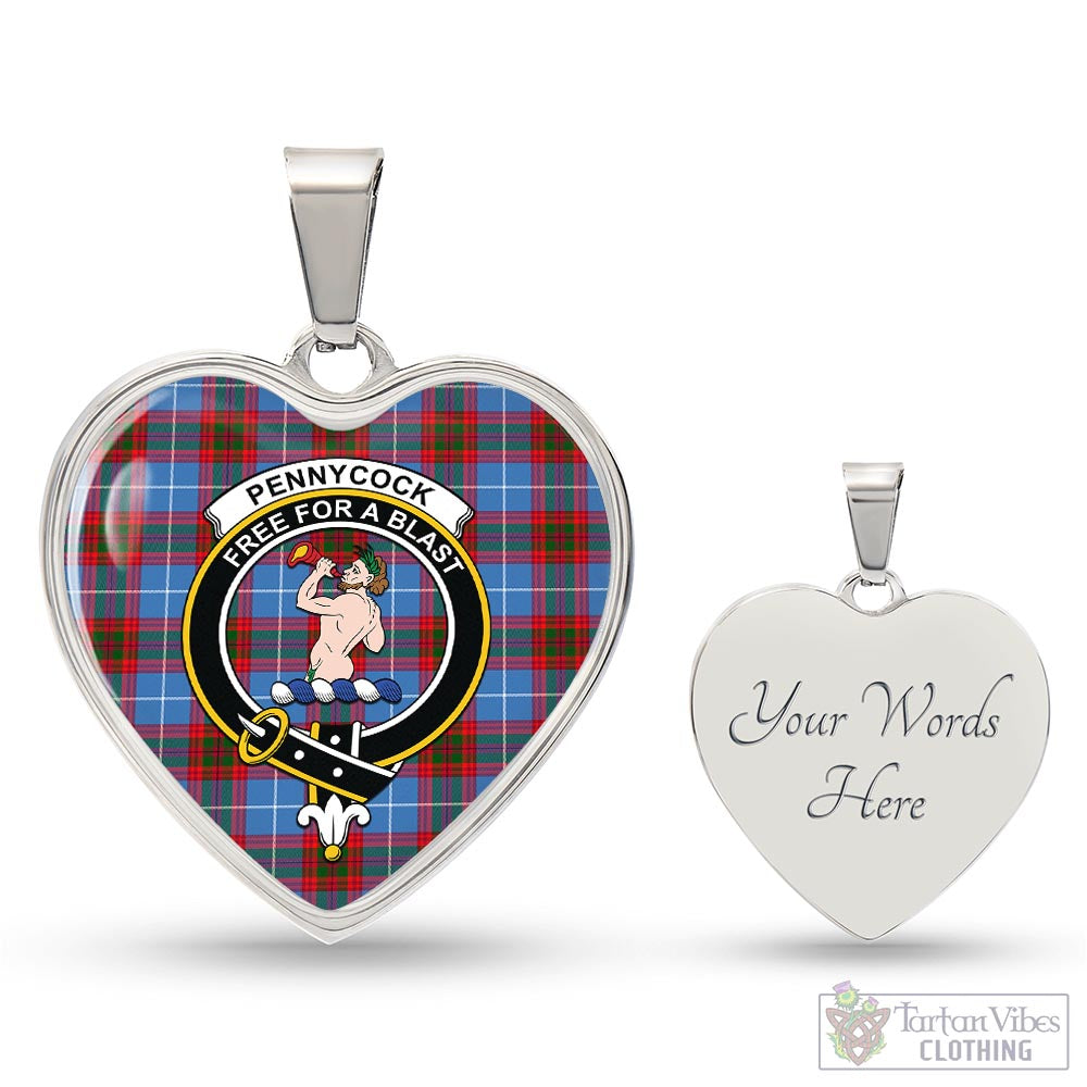 Pennycook Tartan Heart Necklace with Family Crest Luxury Necklace (Silver) Yes - Tartan Vibes Clothing