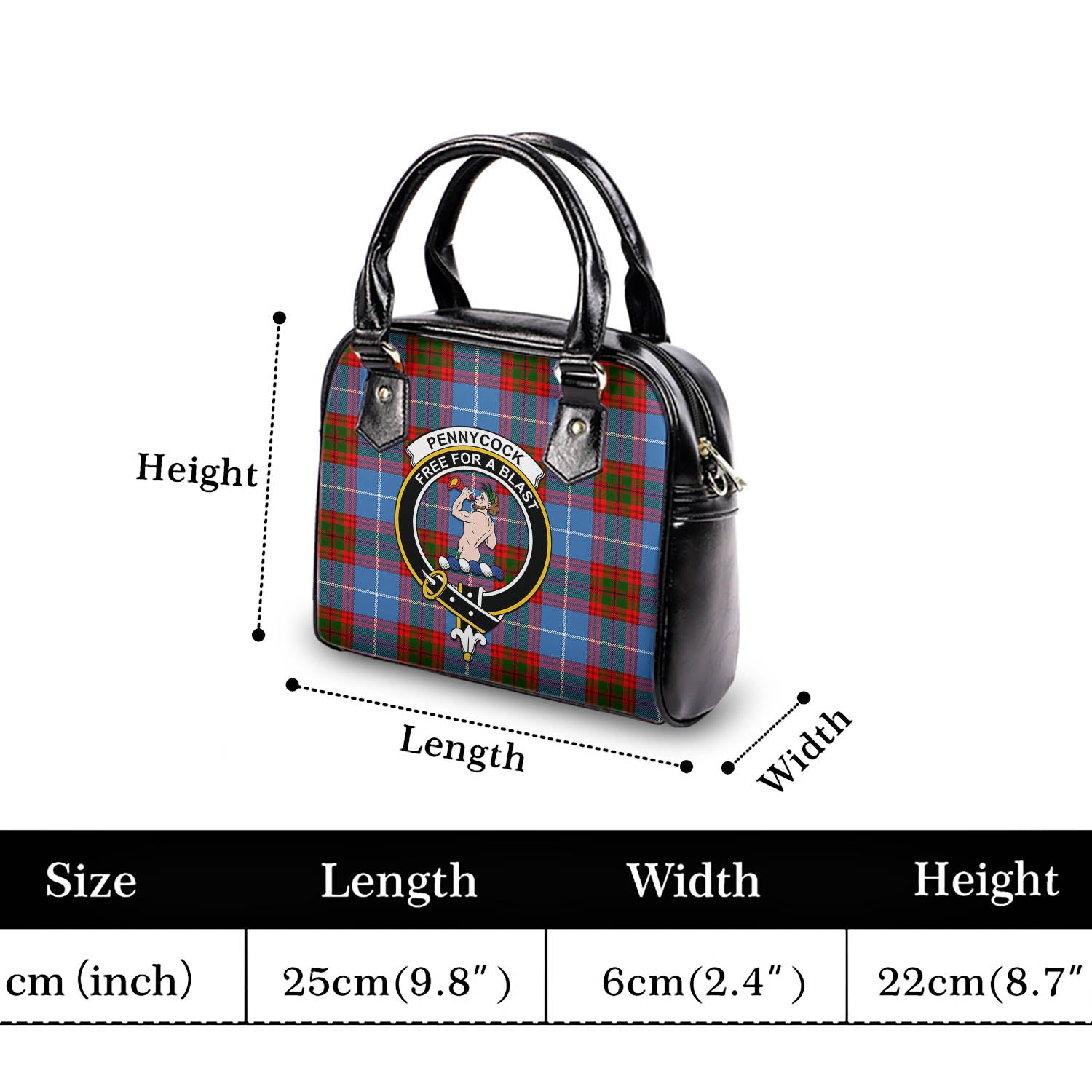 Pennycook Tartan Shoulder Handbags with Family Crest - Tartan Vibes Clothing