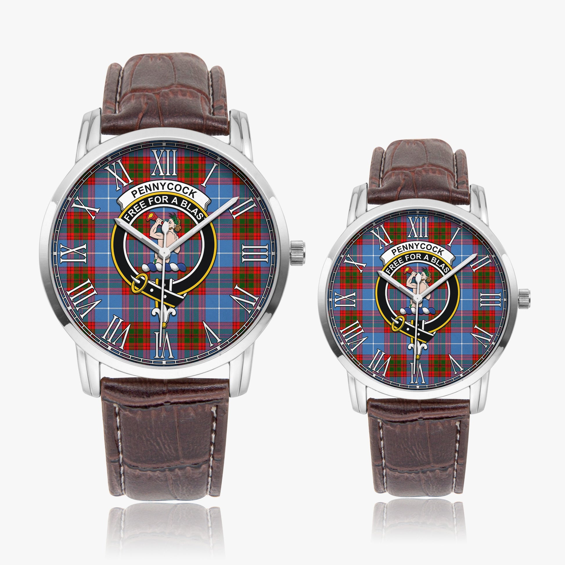 Pennycook Tartan Family Crest Leather Strap Quartz Watch - Tartan Vibes Clothing
