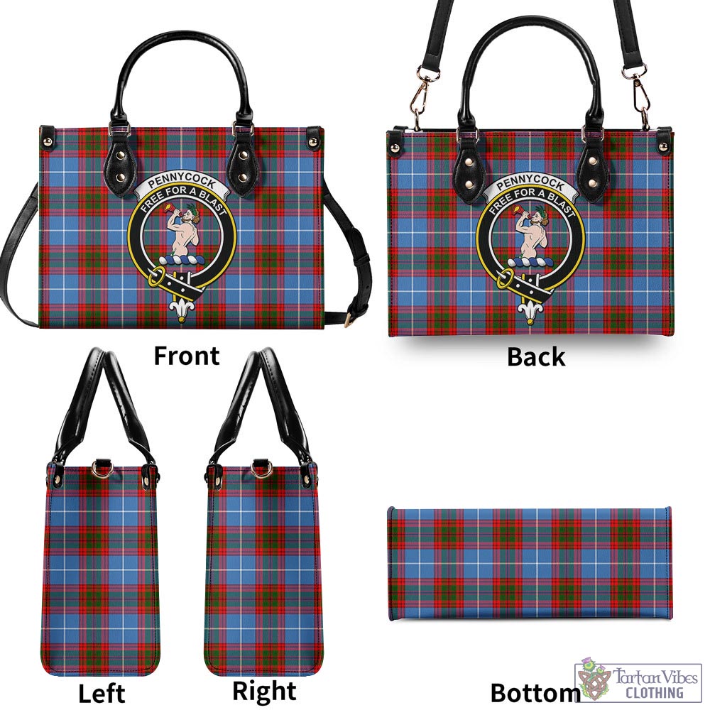 Pennycook Tartan Luxury Leather Handbags with Family Crest - Tartan Vibes Clothing