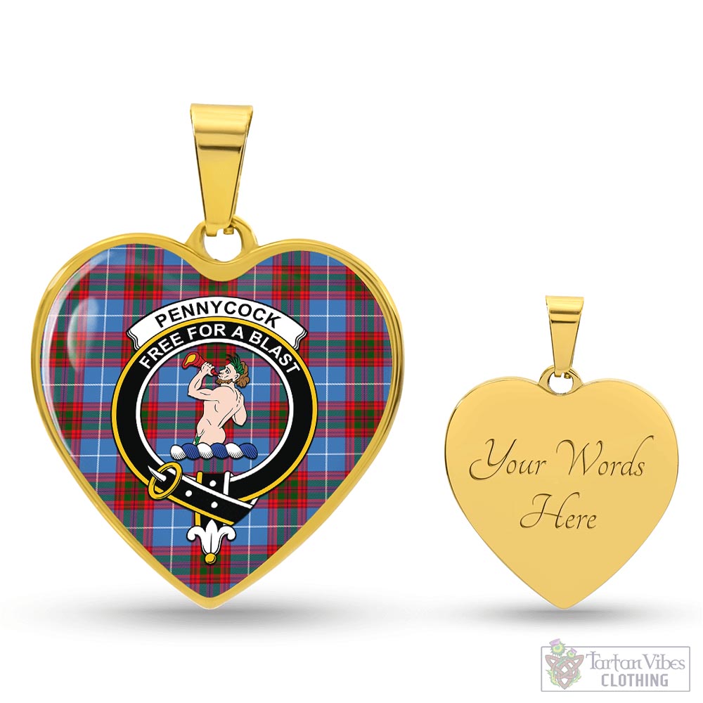 Pennycook Tartan Heart Necklace with Family Crest Luxury Necklace (Gold) Yes - Tartan Vibes Clothing