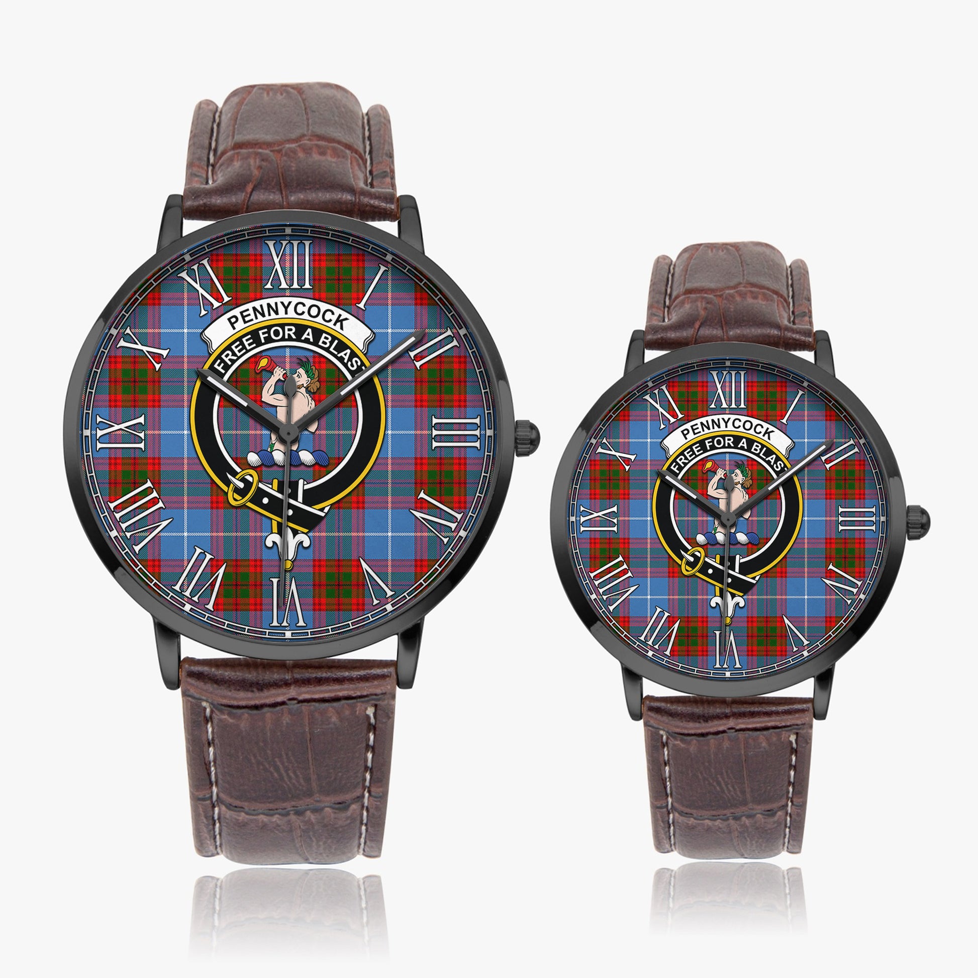 Pennycook Tartan Family Crest Leather Strap Quartz Watch - Tartan Vibes Clothing