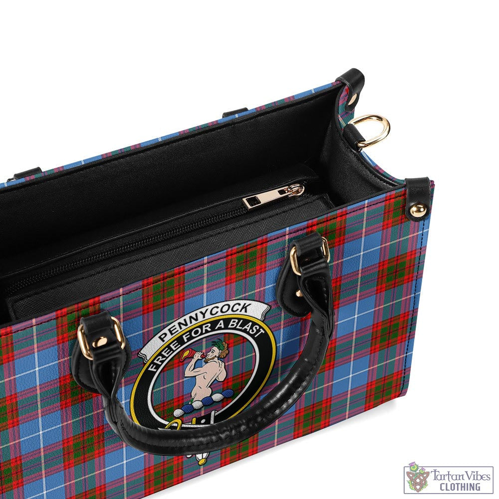 Pennycook Tartan Luxury Leather Handbags with Family Crest - Tartan Vibes Clothing