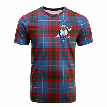 Pennycook Clan Crest In Me Tartan Cotton T-shirt Scotland Flag Style