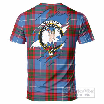 Pennycook Clan Crest In Me Tartan T-Shirt Scotland Flag Style