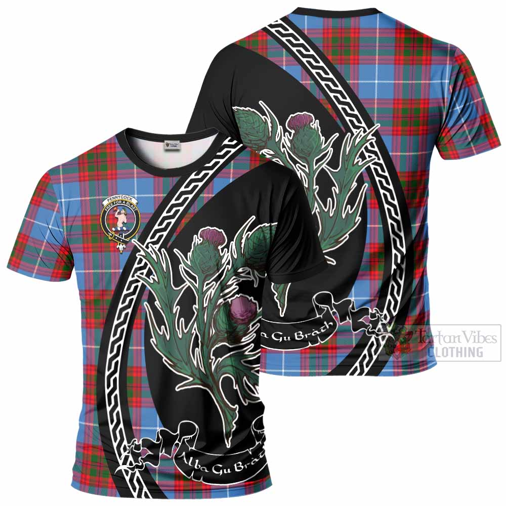 Pennycook Family Crest Tartan T-Shirt Alba Thistle Inspired - Tartan Vibes Clothing