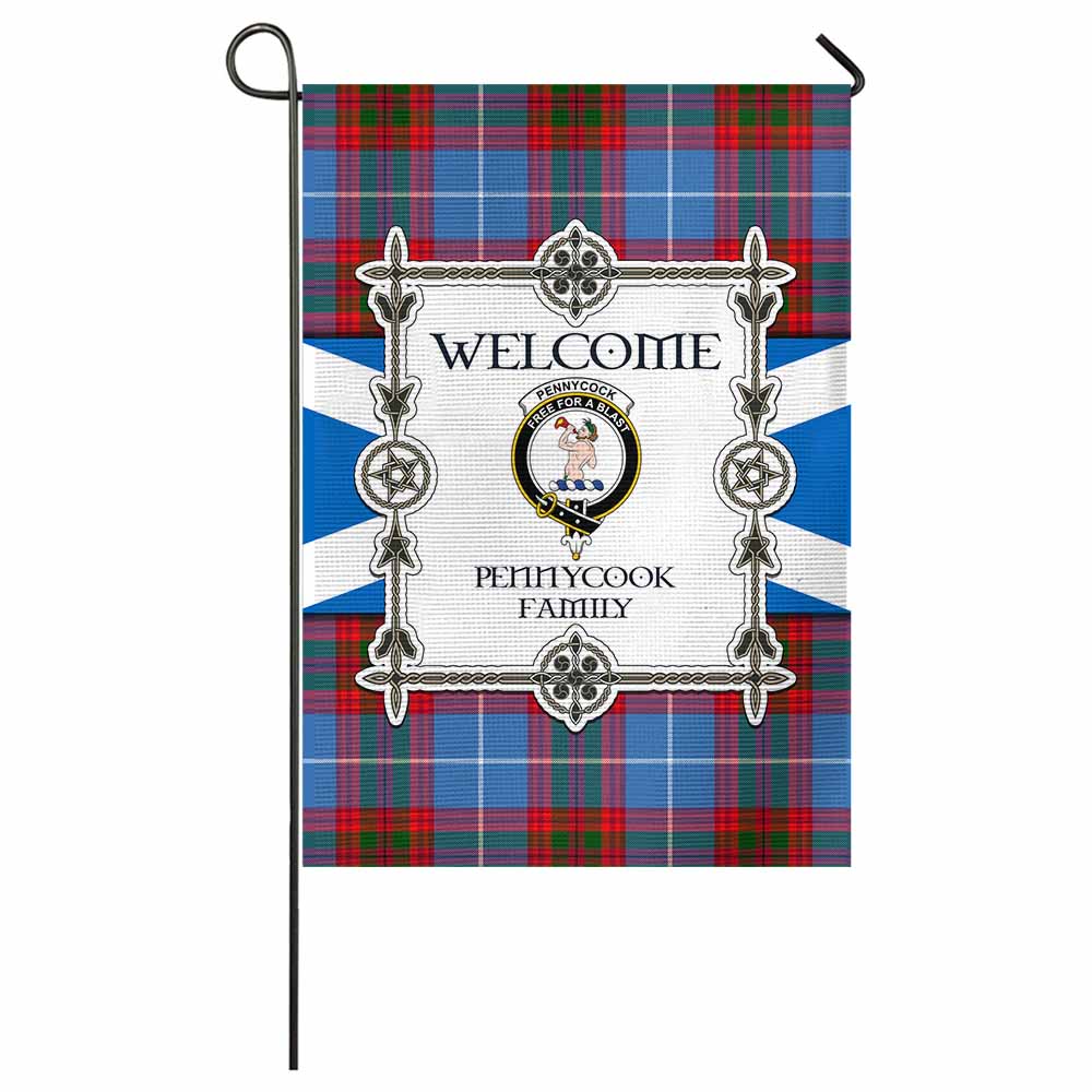 Pennycook Family Crest Tartan Welcome Garden Flag Saltire Harmony Style - Tartan Vibes Clothing